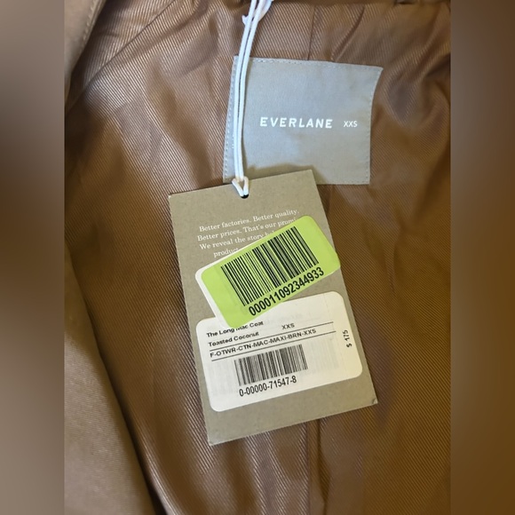 Everlane The Long Mac Trench Coat NWT Toasted Coconut - Picture 7 of 9
